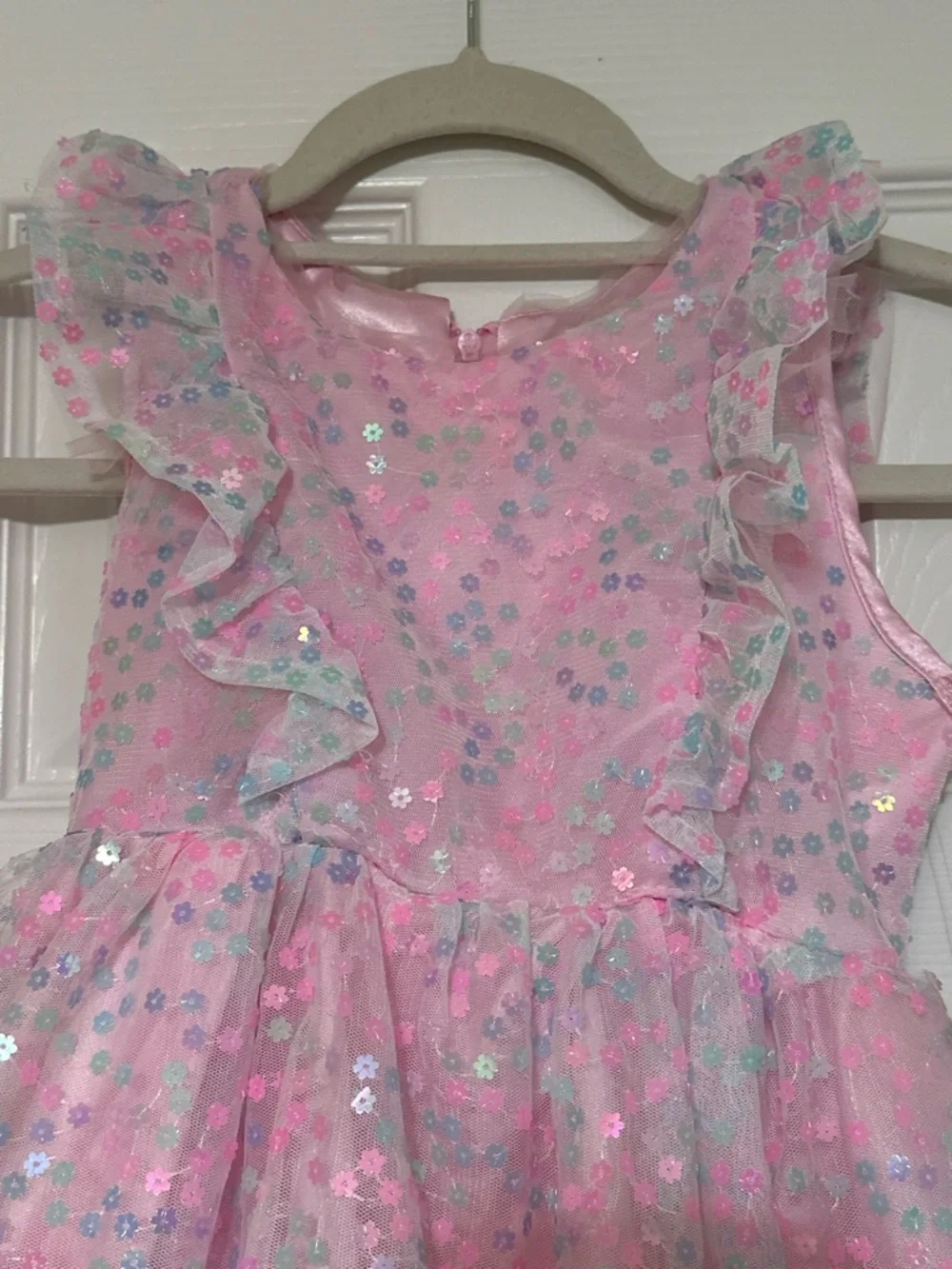 Kensie Girl Pink Sequin Ruffle Party Dress